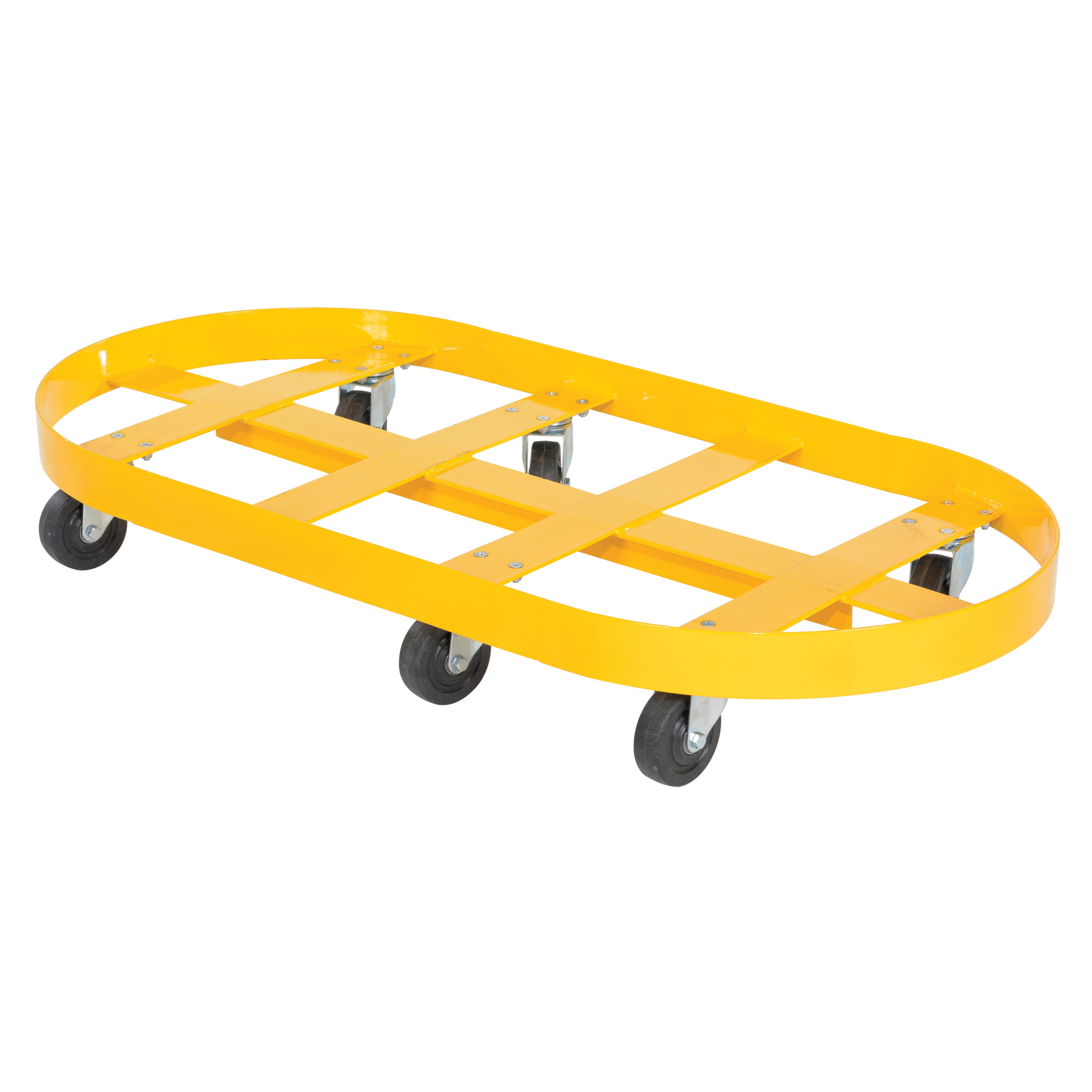 Vestil Double Drum Dolly - 2000 lb Capacity, Glass-Filled Nylon Casters, Powder Coat Finish, Model# DRUM-X2-55-GFN